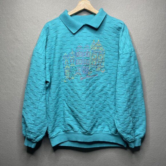 Vintage Crazy Shirts Hawaii Adult Medium San Francisco Sweatshirt Oversized - Picture 1 of 7